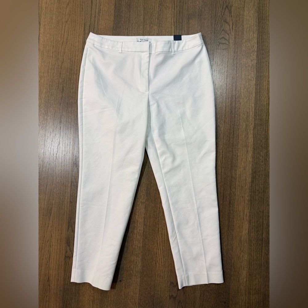 New White House Black Market Slim Ankle Pants-White-Size 14